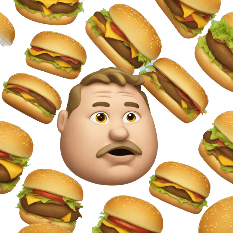 Fat guy eating burger  emoji