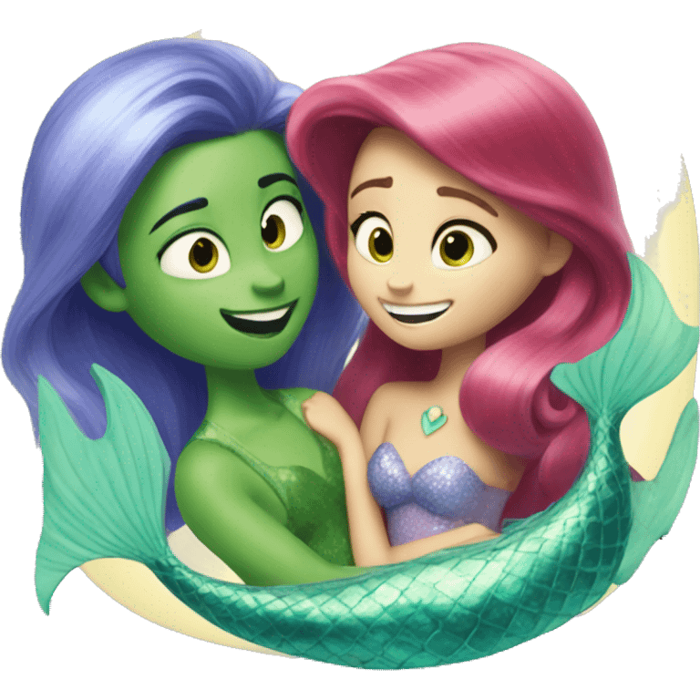 Inside out 2 Joy with Mermaid Ariel emoji