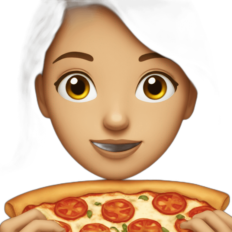 Girl eat pizza emoji