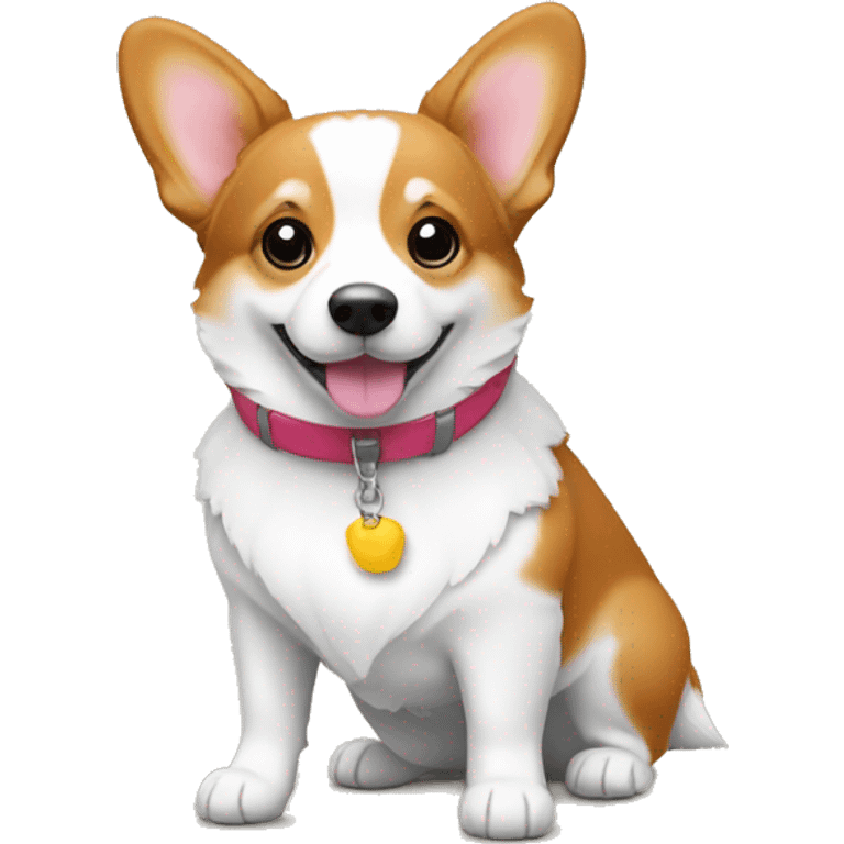 corgi tricolor dog with shopping emoji