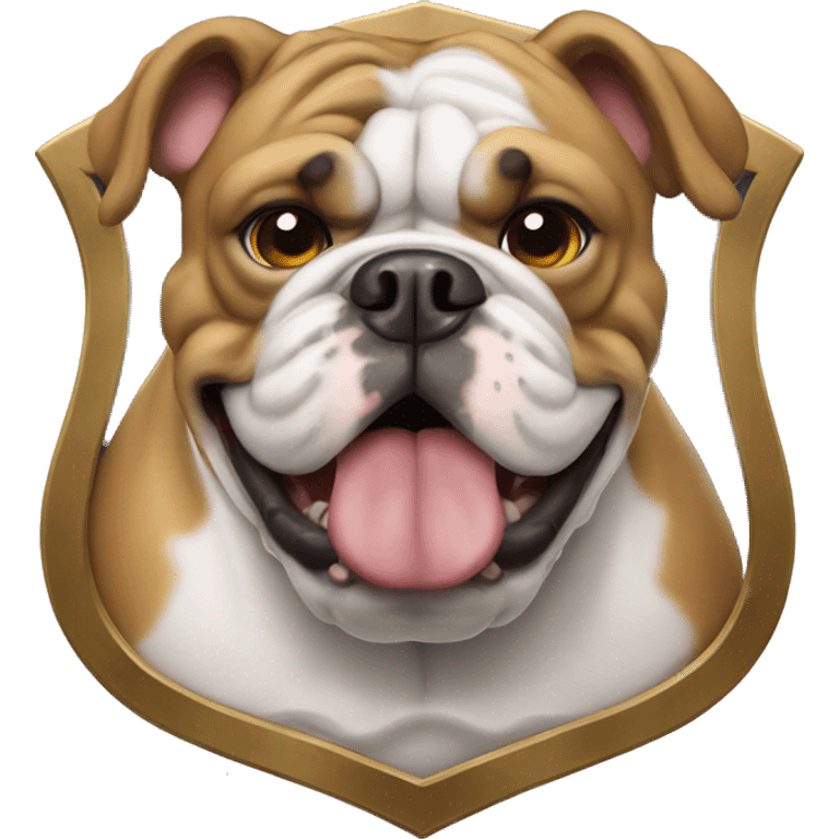 english bulldog with a shield emoji