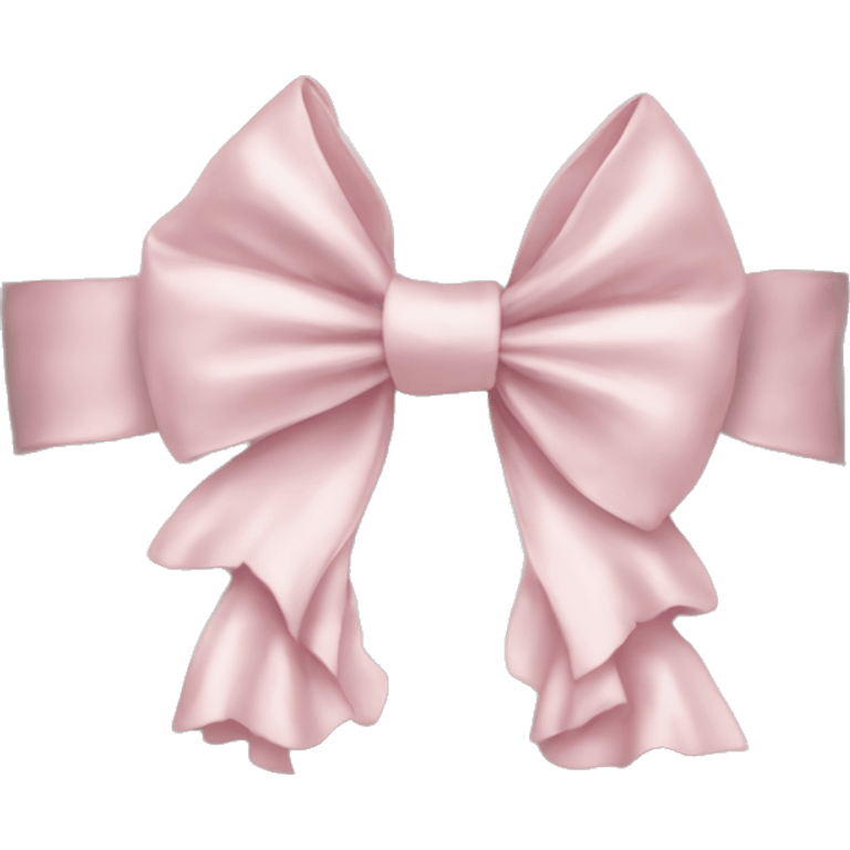 White silk pillow with ruffles and light pink bow emoji