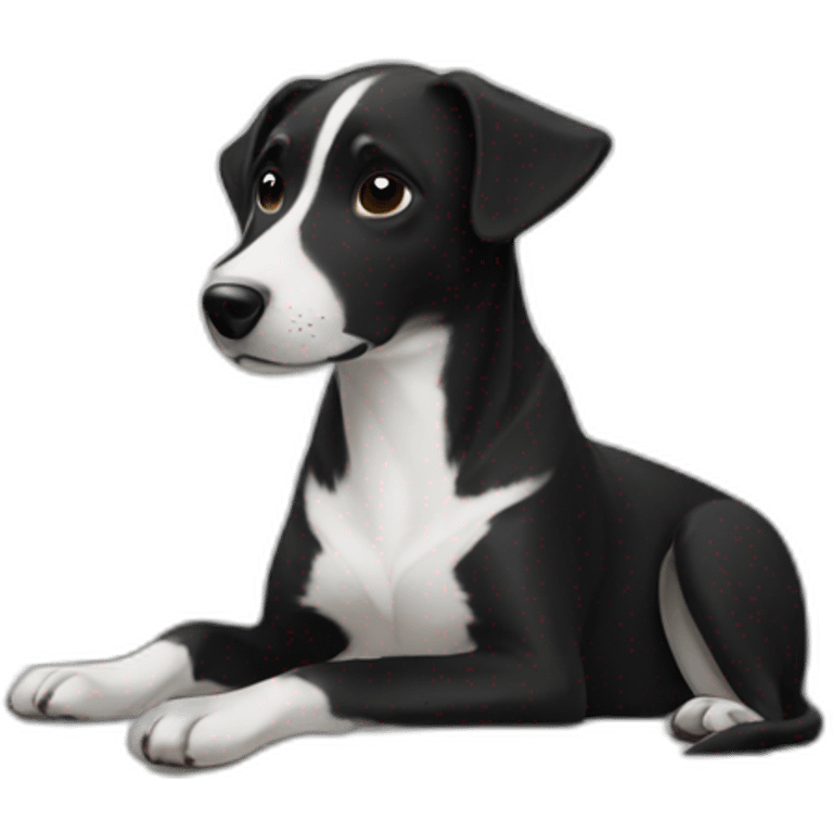 black white dog on sofa emoji