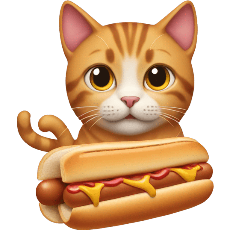 Cat with hot dog emoji