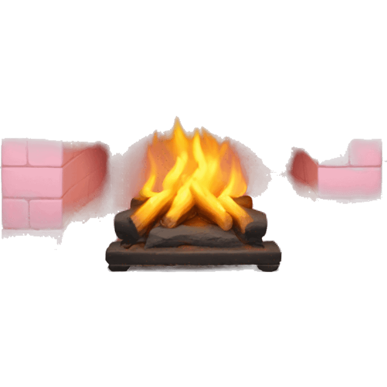 Winter Pink FirePlace, with snow on it emoji