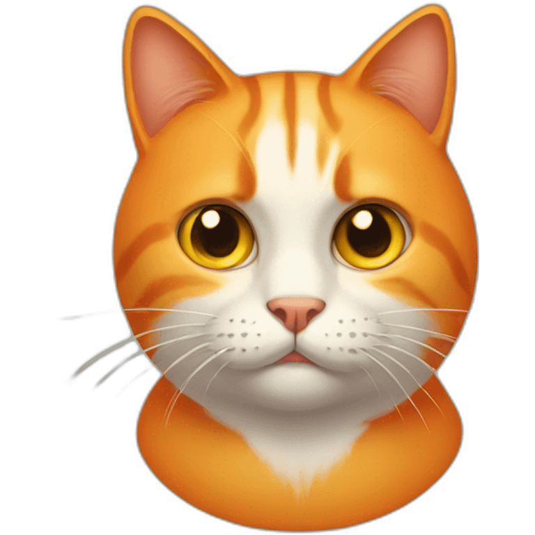 Orange suspicious cat emoji