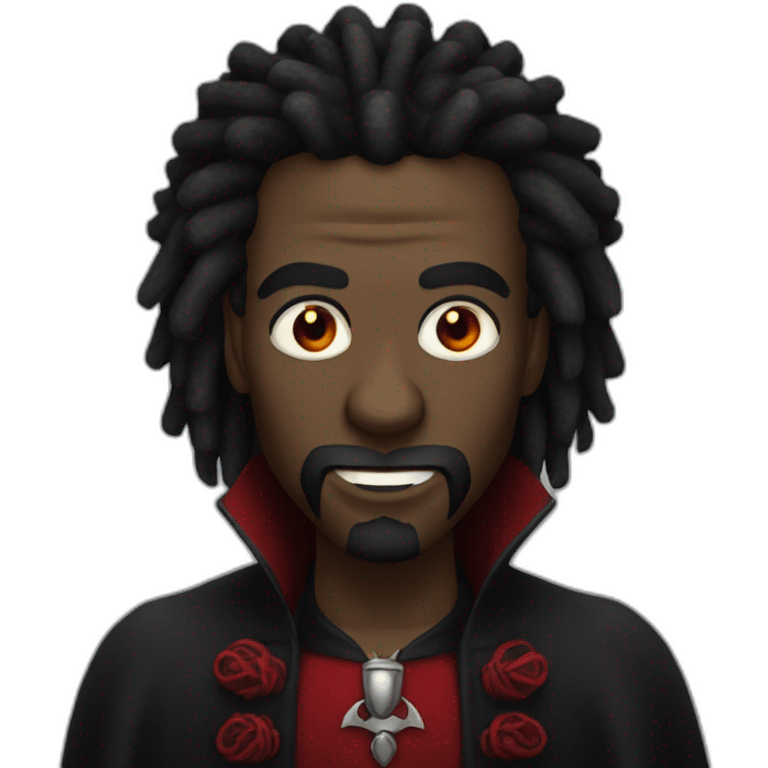 Black Vampire King with red dreadlocks emoji