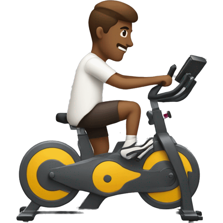 Design an emoji of a person on a stationary bike that is a superstar emoji