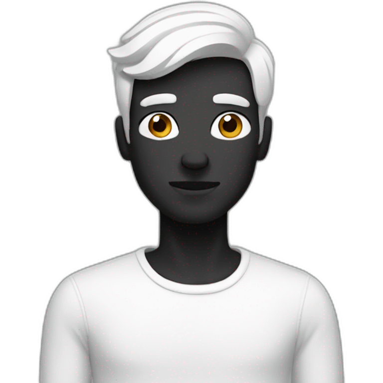 homme blanc qui est sur un homme noir emoji