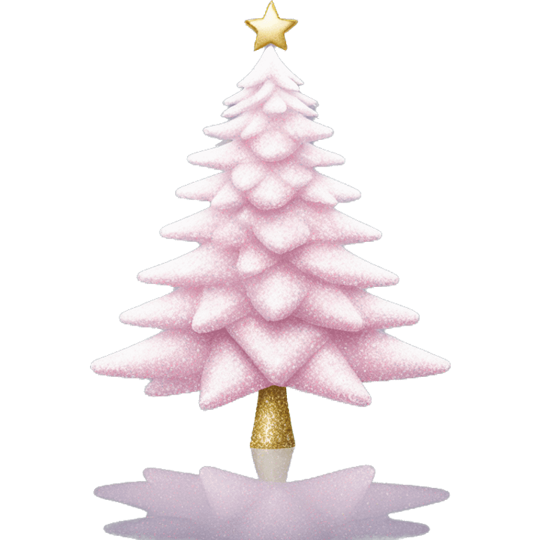 White Christmas tree with pink glitter emoji