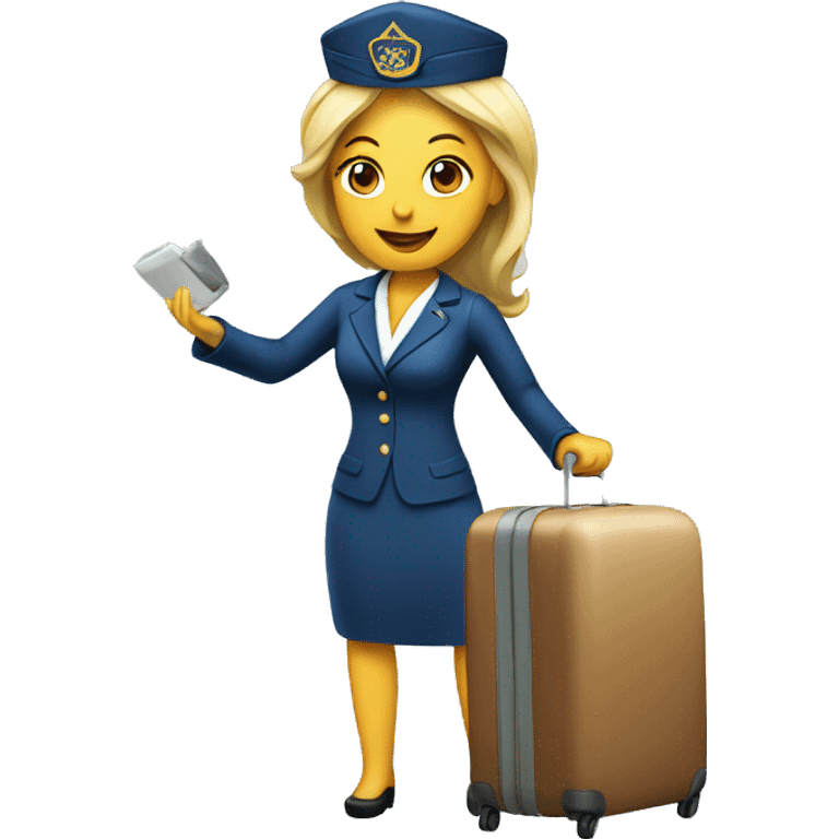 FLIGHT ATTENDANT WITH A LUGGAGE emoji