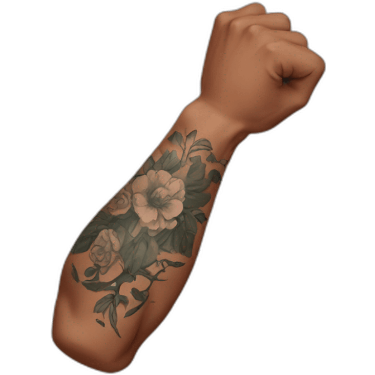 flexing arm with tattoos emoji