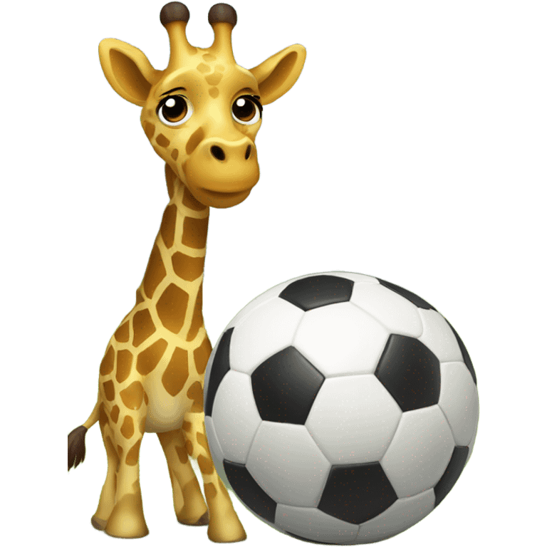 Giraffe playing soccer emoji