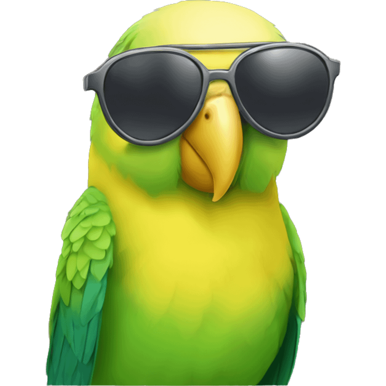 A yellow parakeet bird with sunglasses emoji