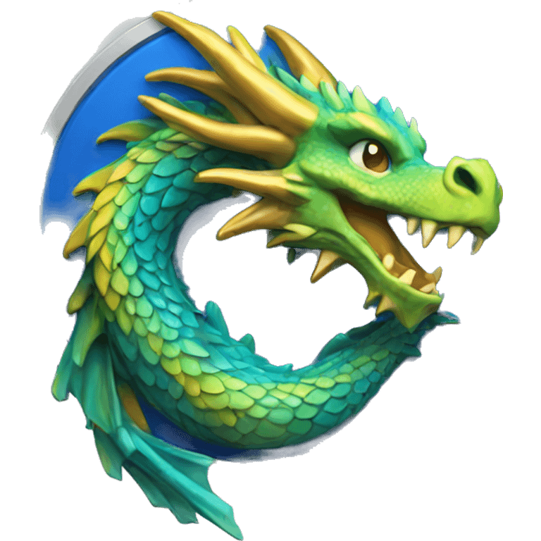 dragon coin blue emoji