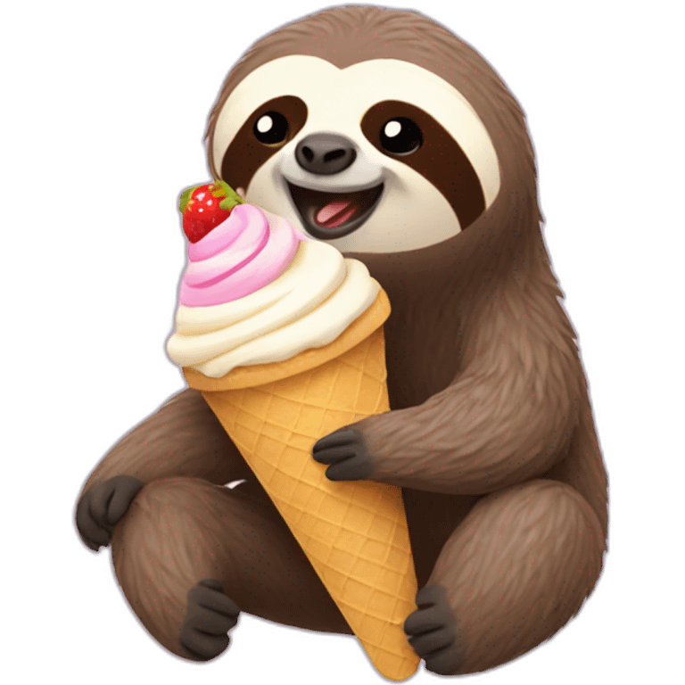 sloth eating ice cream emoji