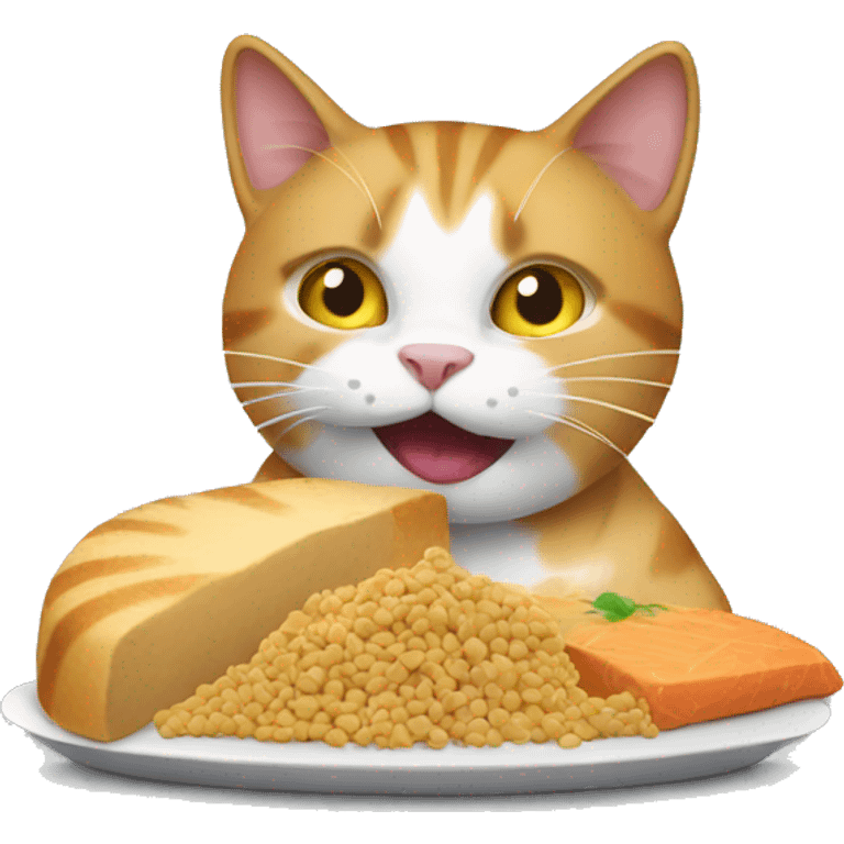 Cat eating food emoji