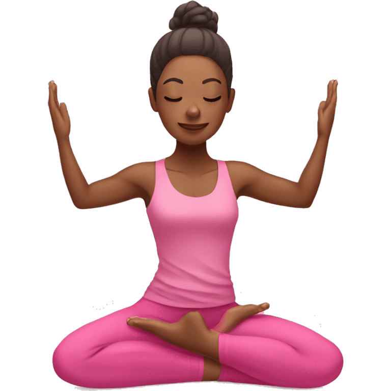 Yoga with pink clothes emoji