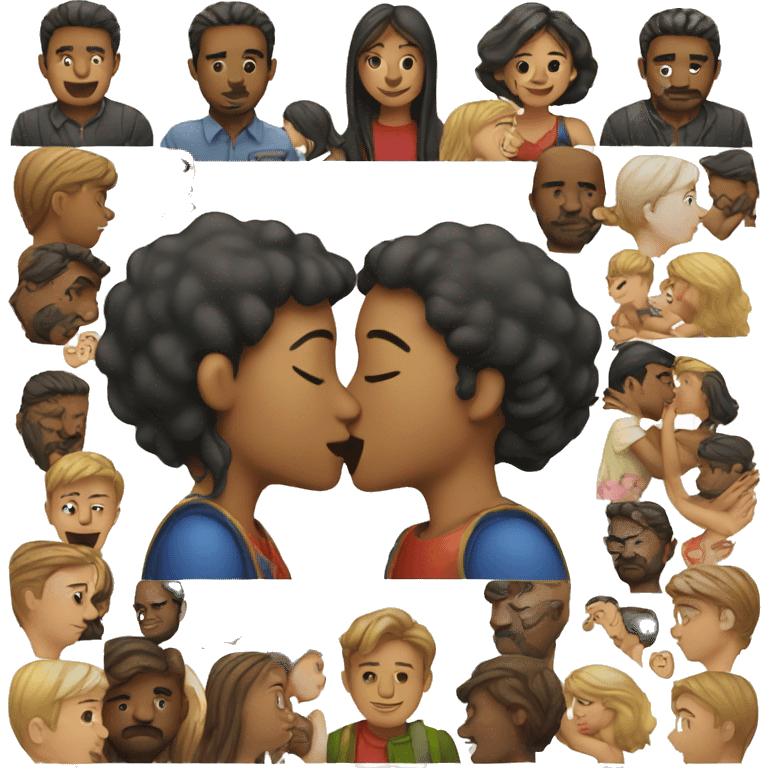 Male and female kissing emoji