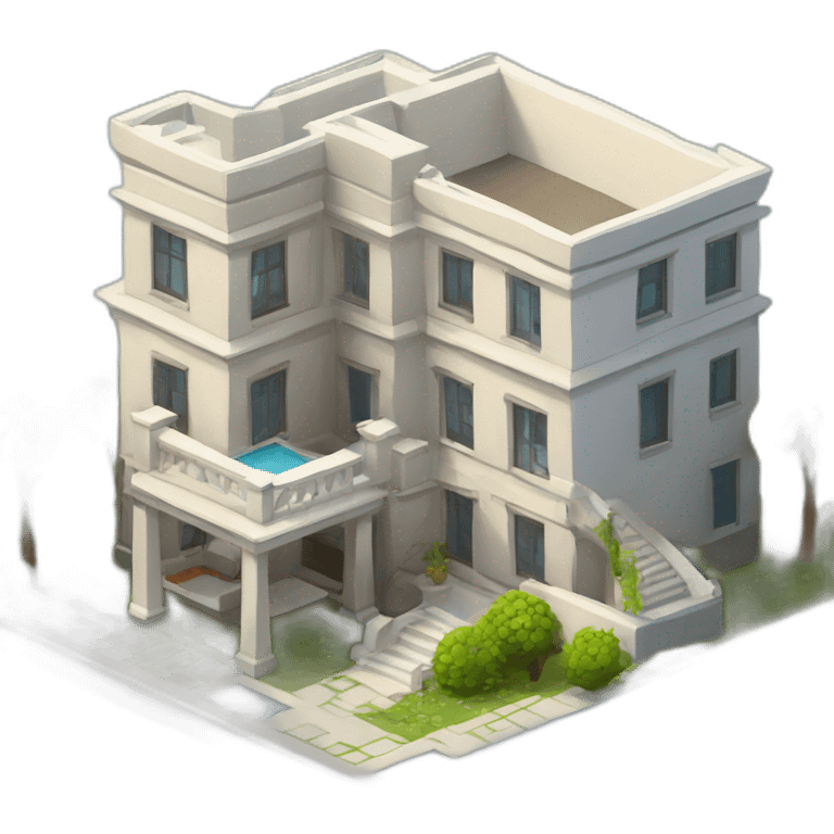 3d-isometric-Mansion-modern emoji