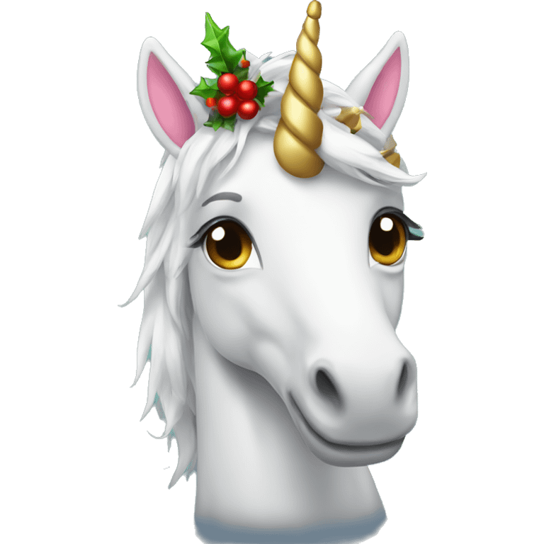 Christmas unicorn emoji