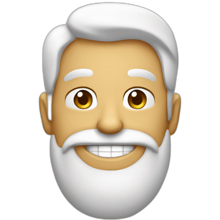 Hombre calvo con barba blanca sonriendo emoji