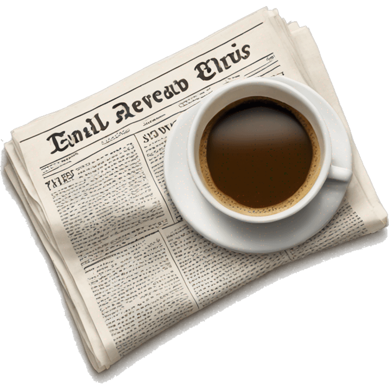 Newspaper and  coffee emoji