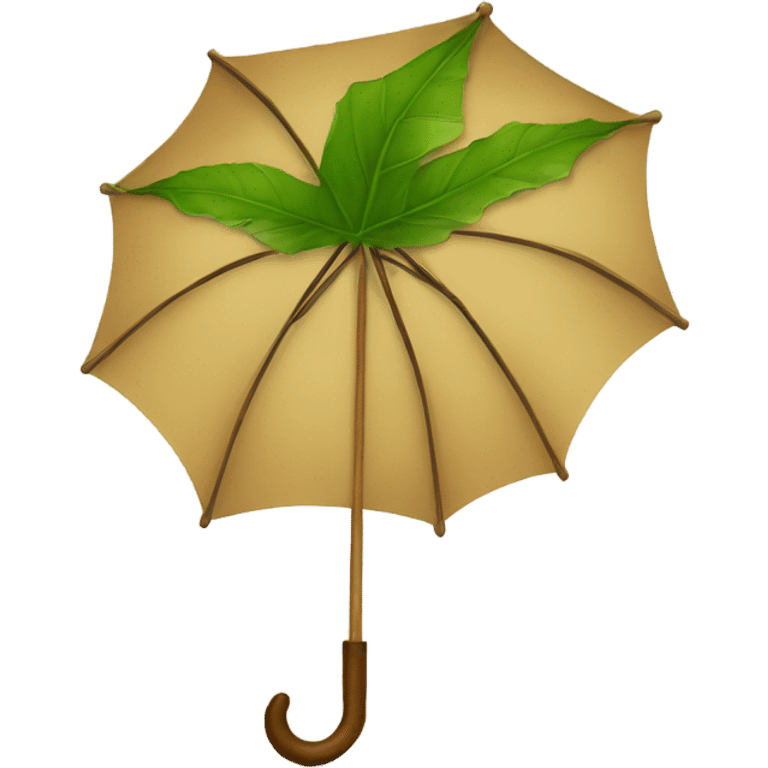 Wooden leaf umbrella emoji