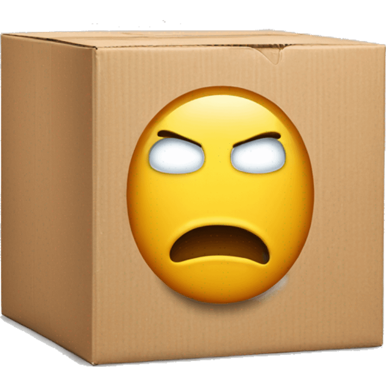 Delivery box with Cold face emoji