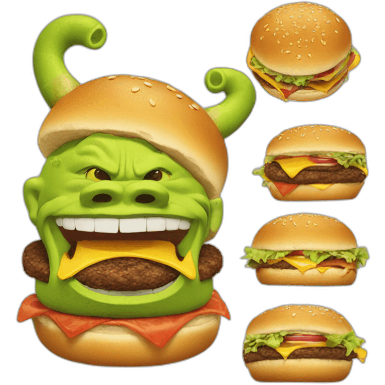 shrek eating burger emoji