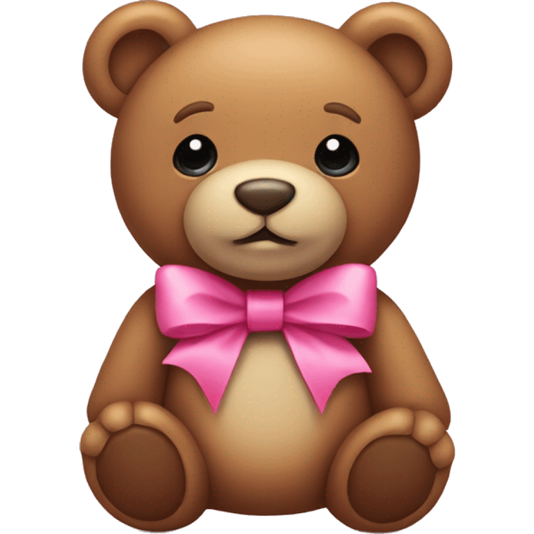 teddy bear with a pink bow around its neck emoji