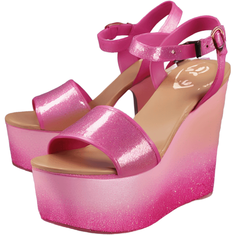 Pink ombre platform-sandals with glitter  emoji