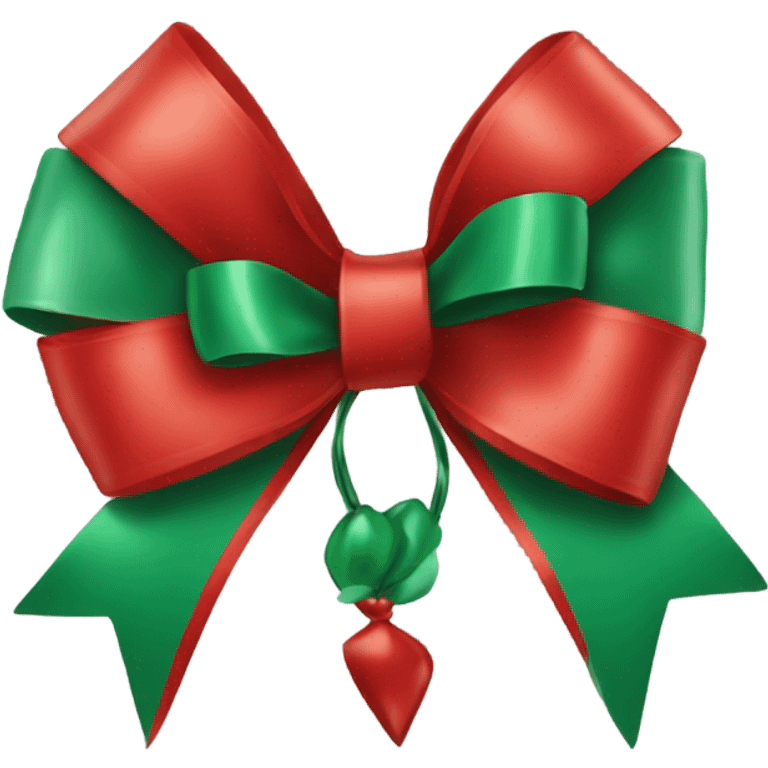 green and red bow  emoji