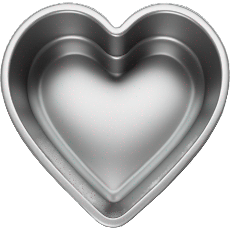 Realistic flat silver heart shaped cake pan emoji