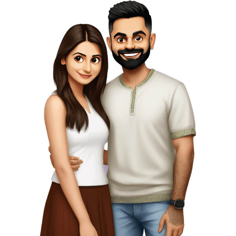 Virat Kohli and Anushka Sharma cute couple emoji