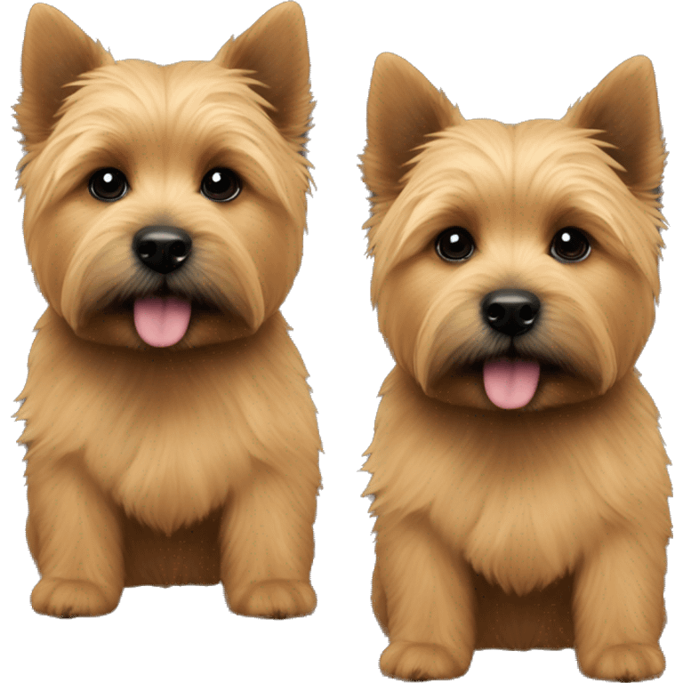 Two Puppy of Norwich terrier one is grizzly colour and second is black and tan colour emoji