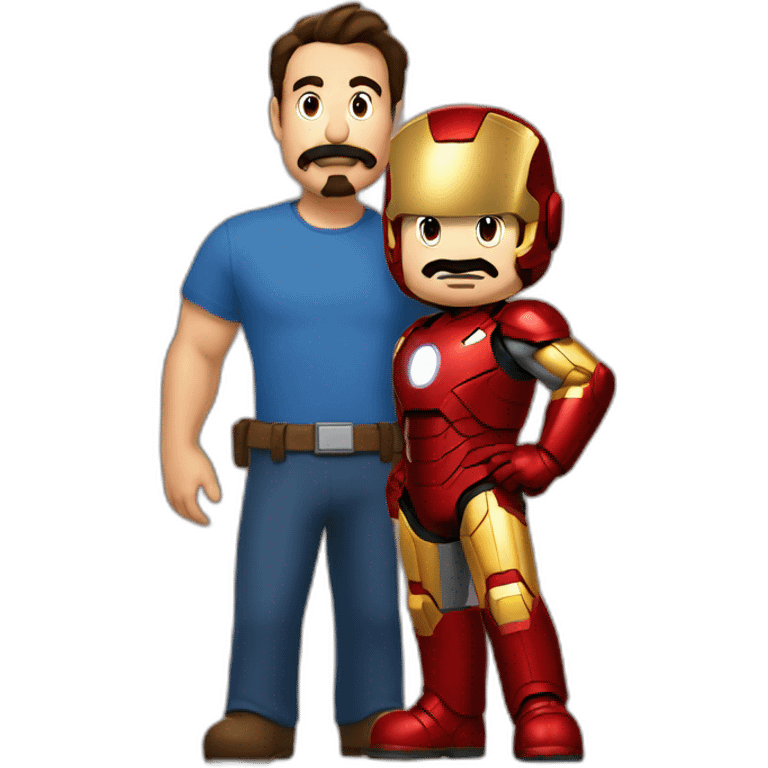 Mario with iron man emoji