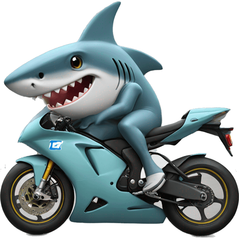 Shark on a sports bike emoji