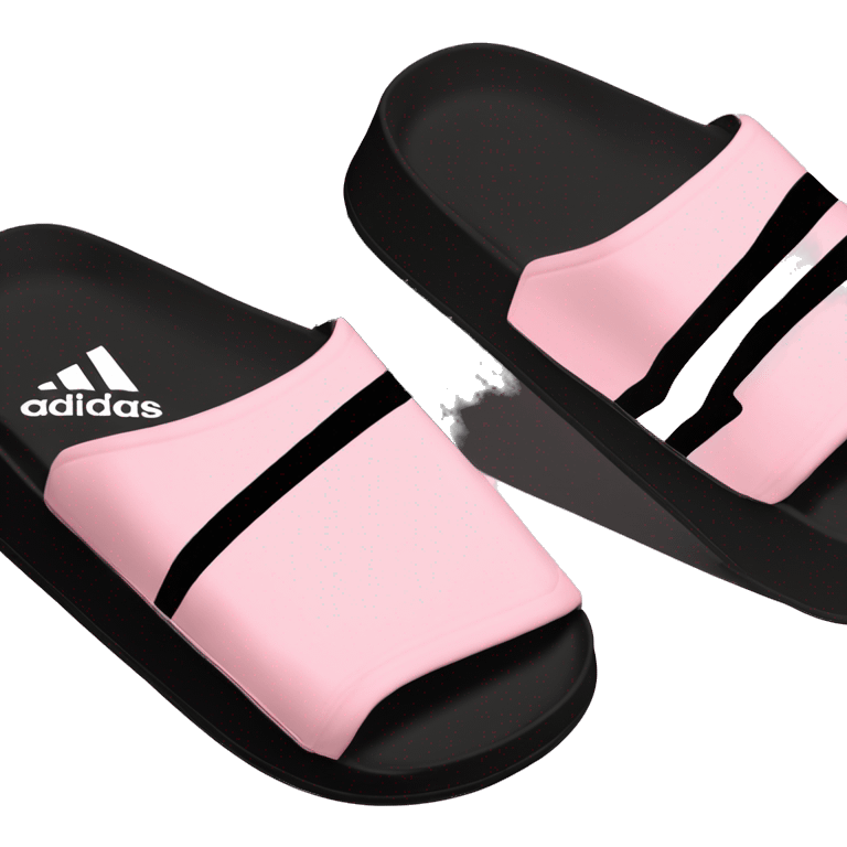 adidas adilettes sandals comfort pink cloud and black emoji