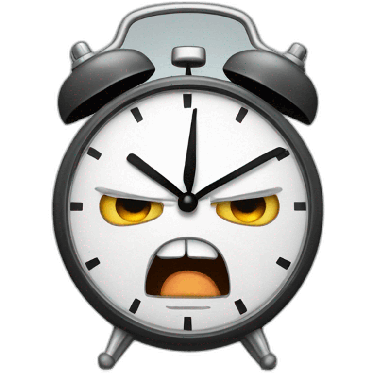 Angry alarm clock emoji