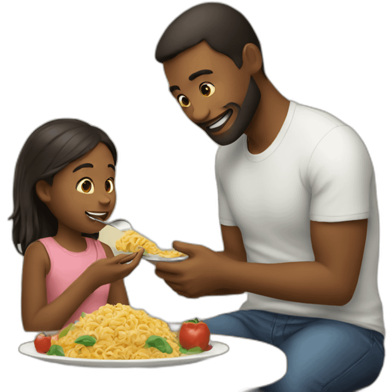 Guy feeding a girl emoji