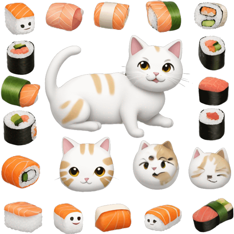 Cat and sushi  emoji