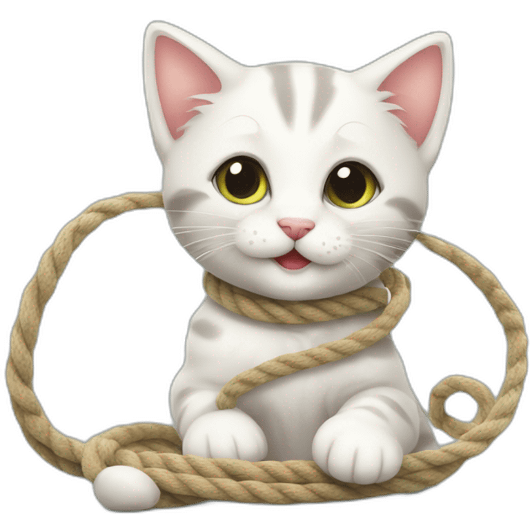 playful kitten with a rope emoji