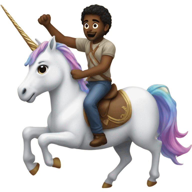 Me riding a unicorn emoji