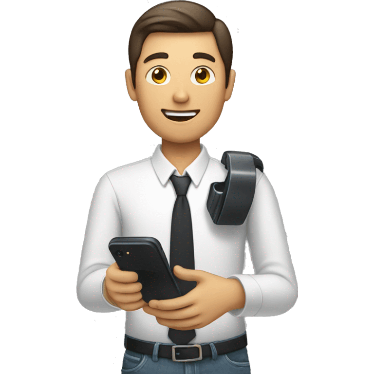 person with a phone in his hand emoji