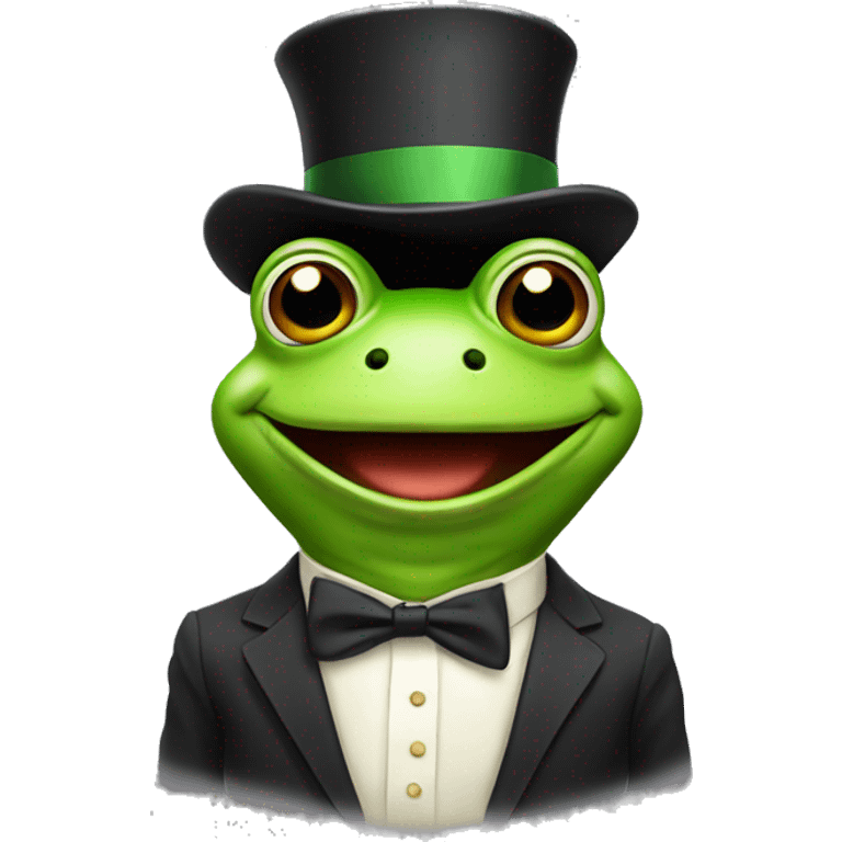 happyfrog with silly hat and bowtie emoji