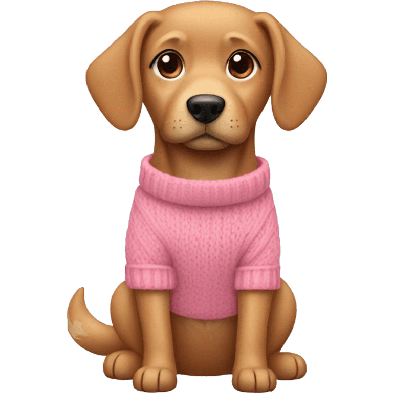 Dog brown blonde wearing pink sweater  emoji