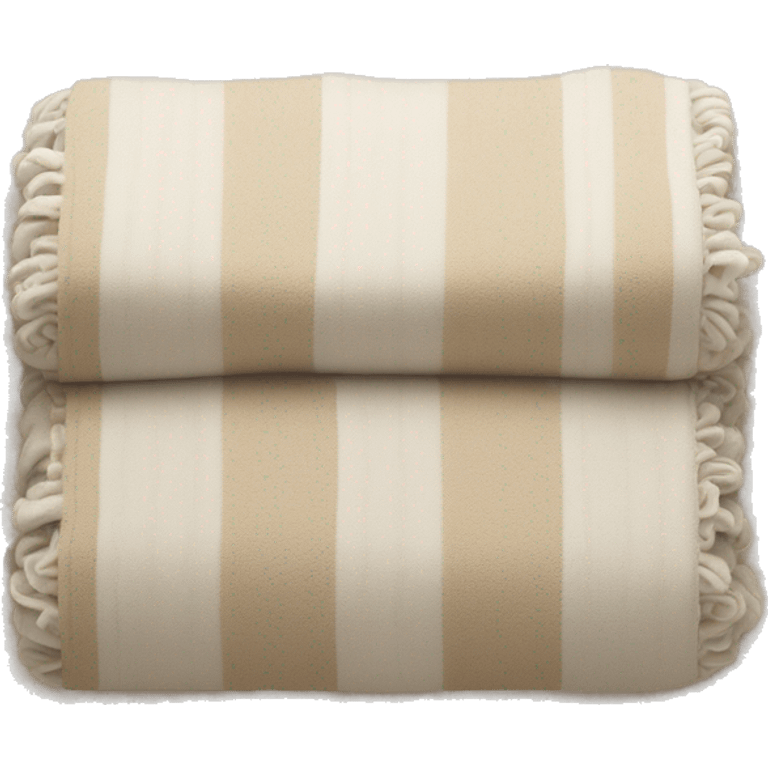 Beige and white folded blanket emoji