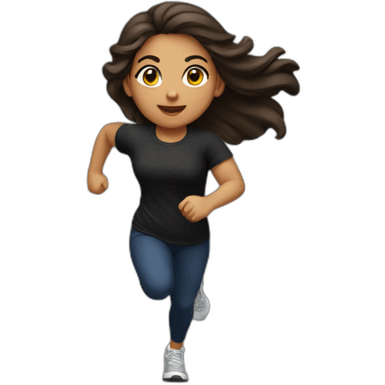 latina-girl-running, black-shirt emoji