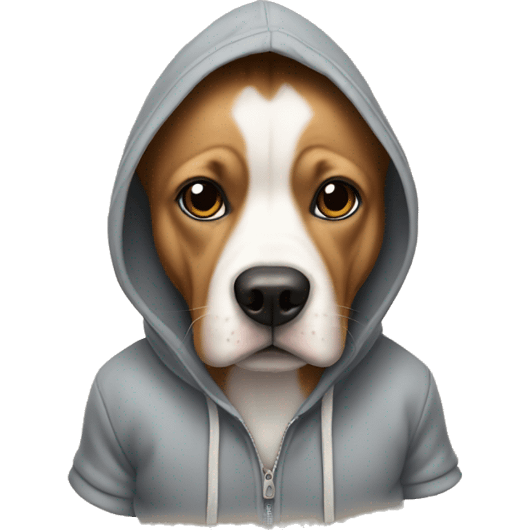 Dog wearning a hoodie emoji